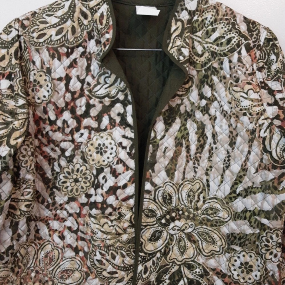 Alfred Dunner Multicolor Floral Quilted Puffer Jacket